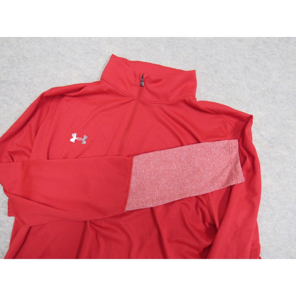 Under Armour Mens HeatGear 1/4 Zip‎ Pullover Red Loose Fit 1309958 XL